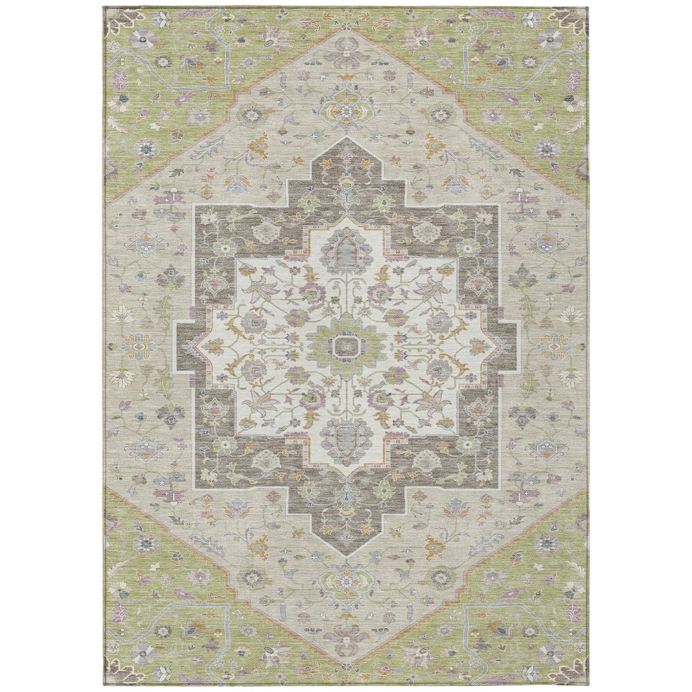 Machine Washable Indoor/Outdoor Chantille ACN2533 Green 10' x 14' Rug. Picture 1