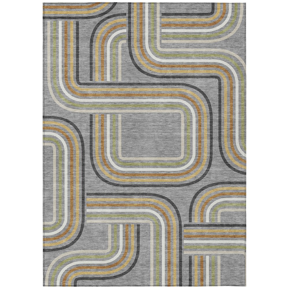 Machine Washable Indoor/Outdoor Chantille ACN2535 Gray 10' x 14' Rug. Picture 1