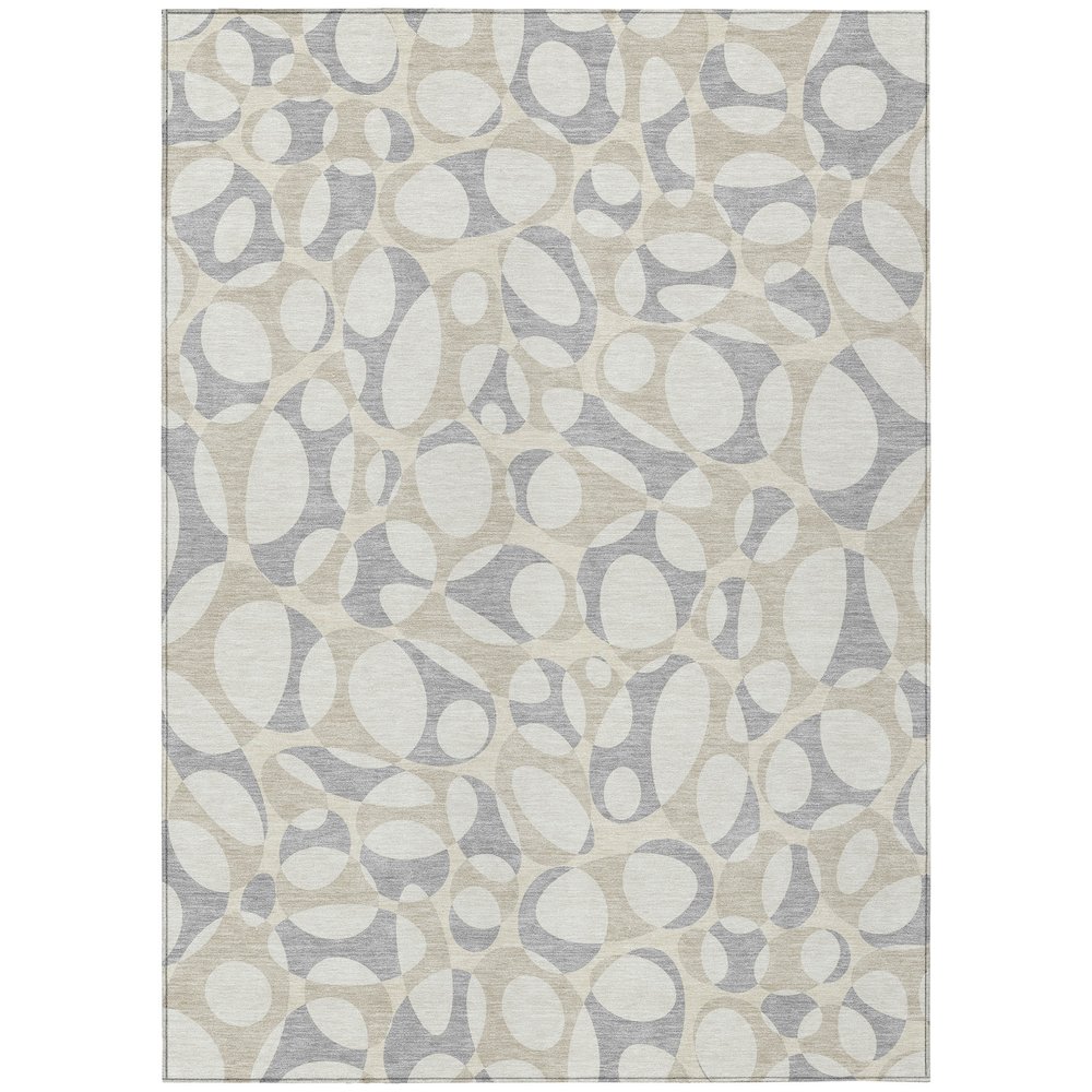 Machine Washable Indoor/Outdoor Chantille ACN2536 Ivory 10' x 14' Rug. Picture 1
