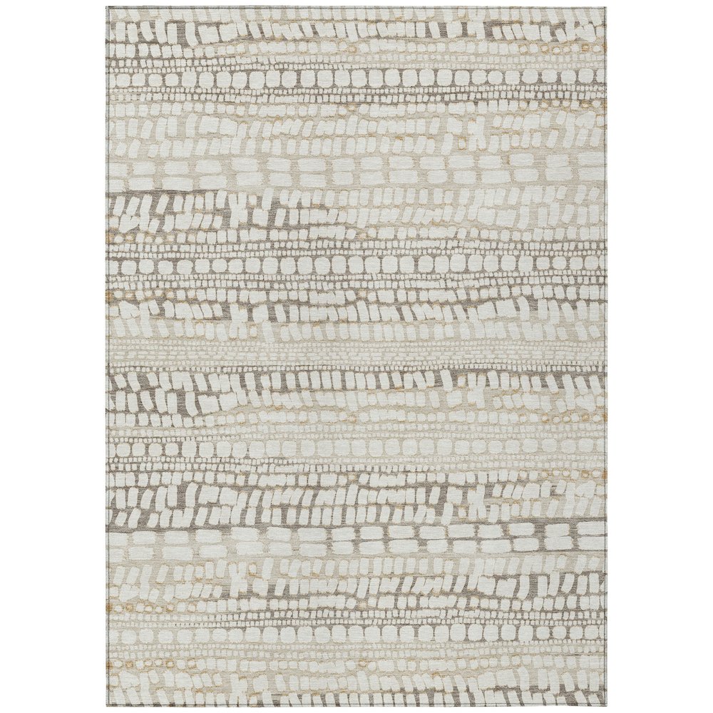 Machine Washable Indoor/Outdoor Chantille ACN2540 Ivory 10' x 14' Rug. Picture 1