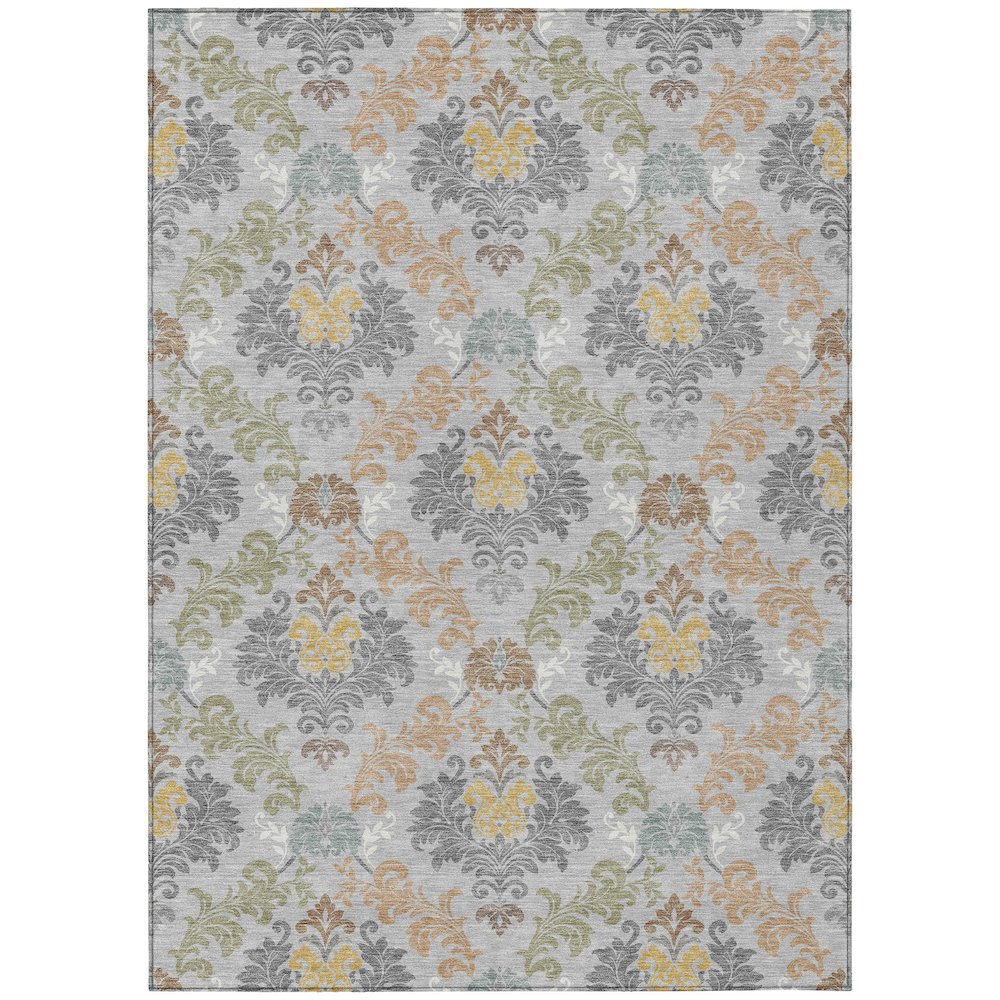 Machine Washable Indoor/Outdoor Chantille ACN2544 Gray 10' x 14' Rug. Picture 1