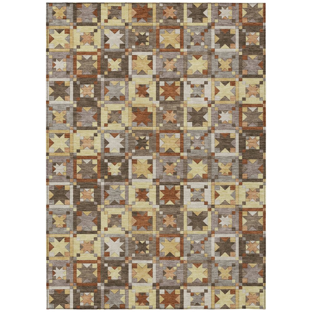 Machine Washable Indoor/Outdoor Chantille ACN2553 Brown 10' x 14' Rug. Picture 1