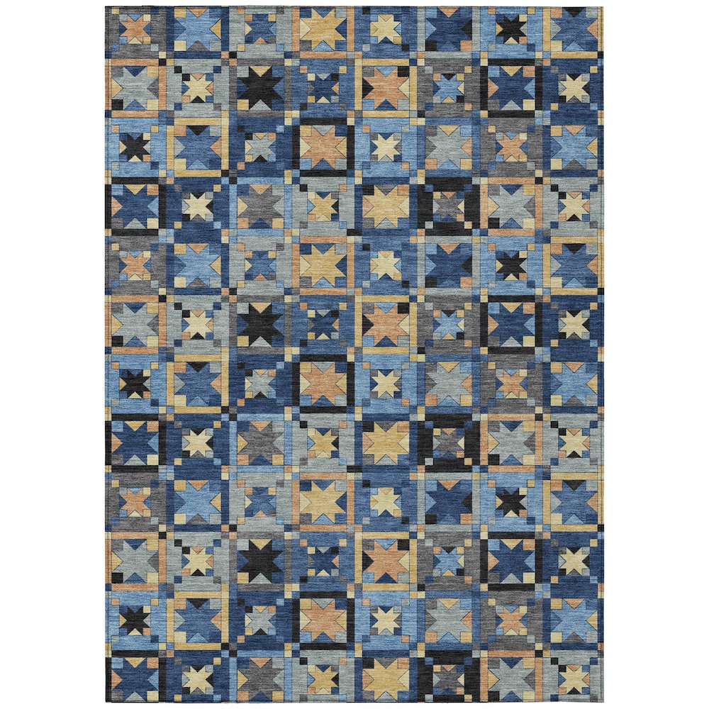 Machine Washable Indoor/Outdoor Chantille ACN2553 Blue 10' x 14' Rug. Picture 1