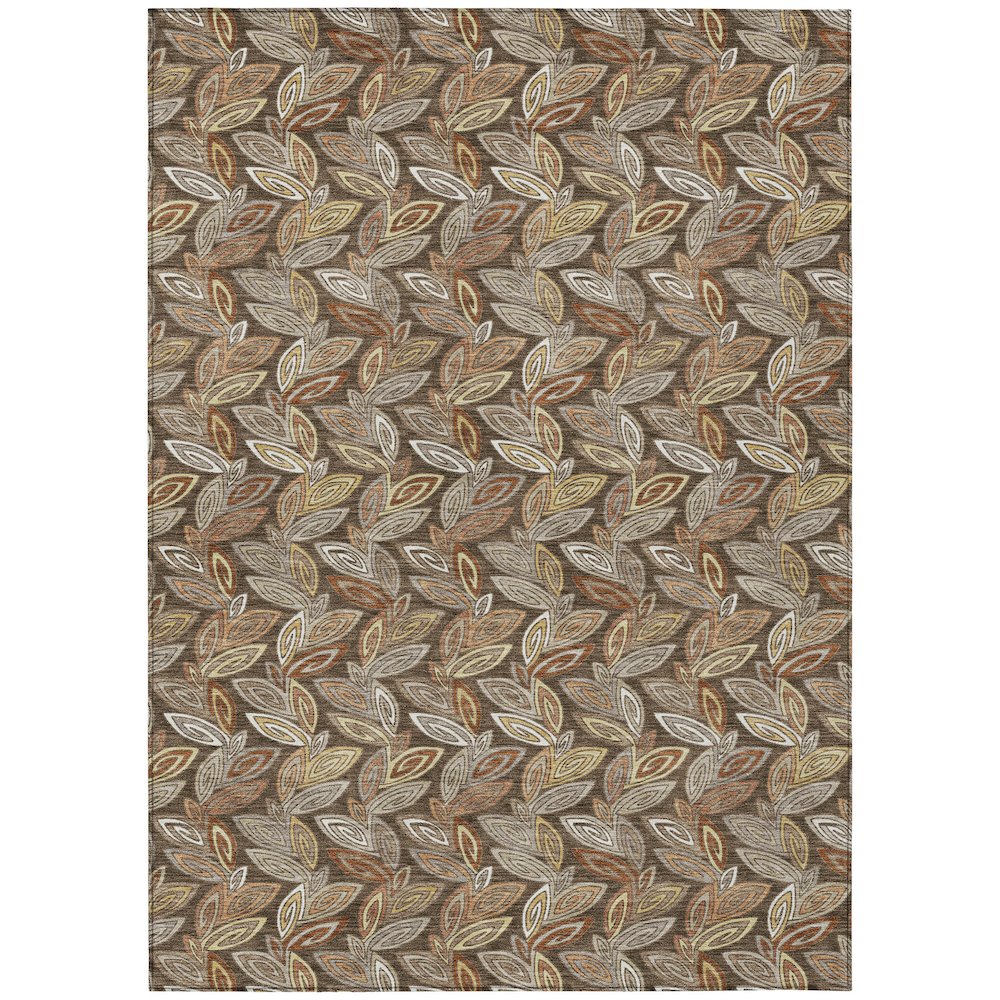 Machine Washable Indoor/Outdoor Chantille ACN2557 Brown 10' x 14' Rug. Picture 1