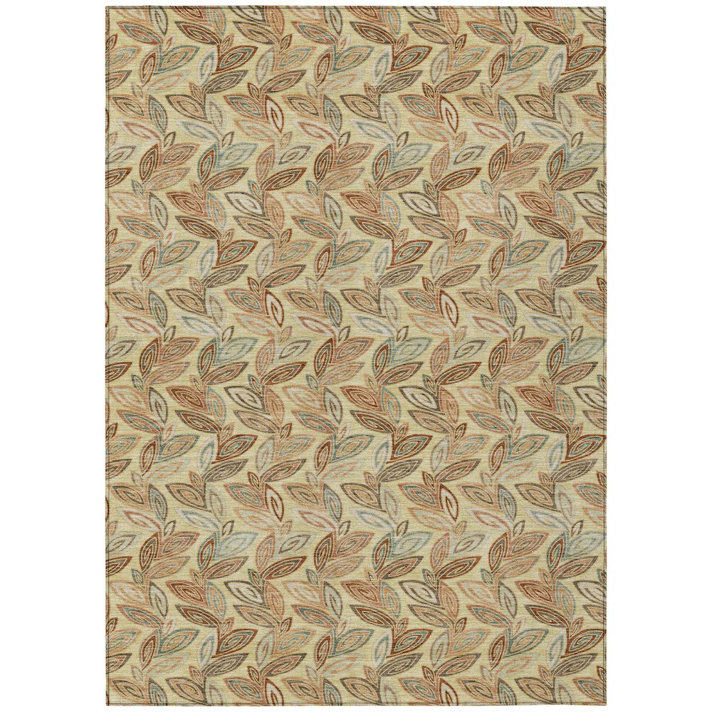 Machine Washable Indoor/Outdoor Chantille ACN2557 Gold 10' x 14' Rug. Picture 1