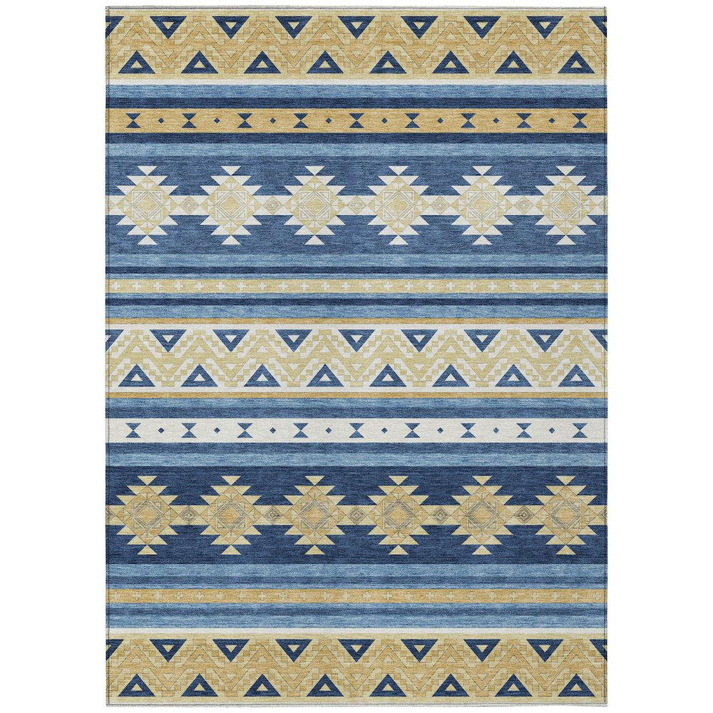 Machine Washable Indoor/Outdoor Chantille ACN2561 Blue 10' x 14' Rug. Picture 1