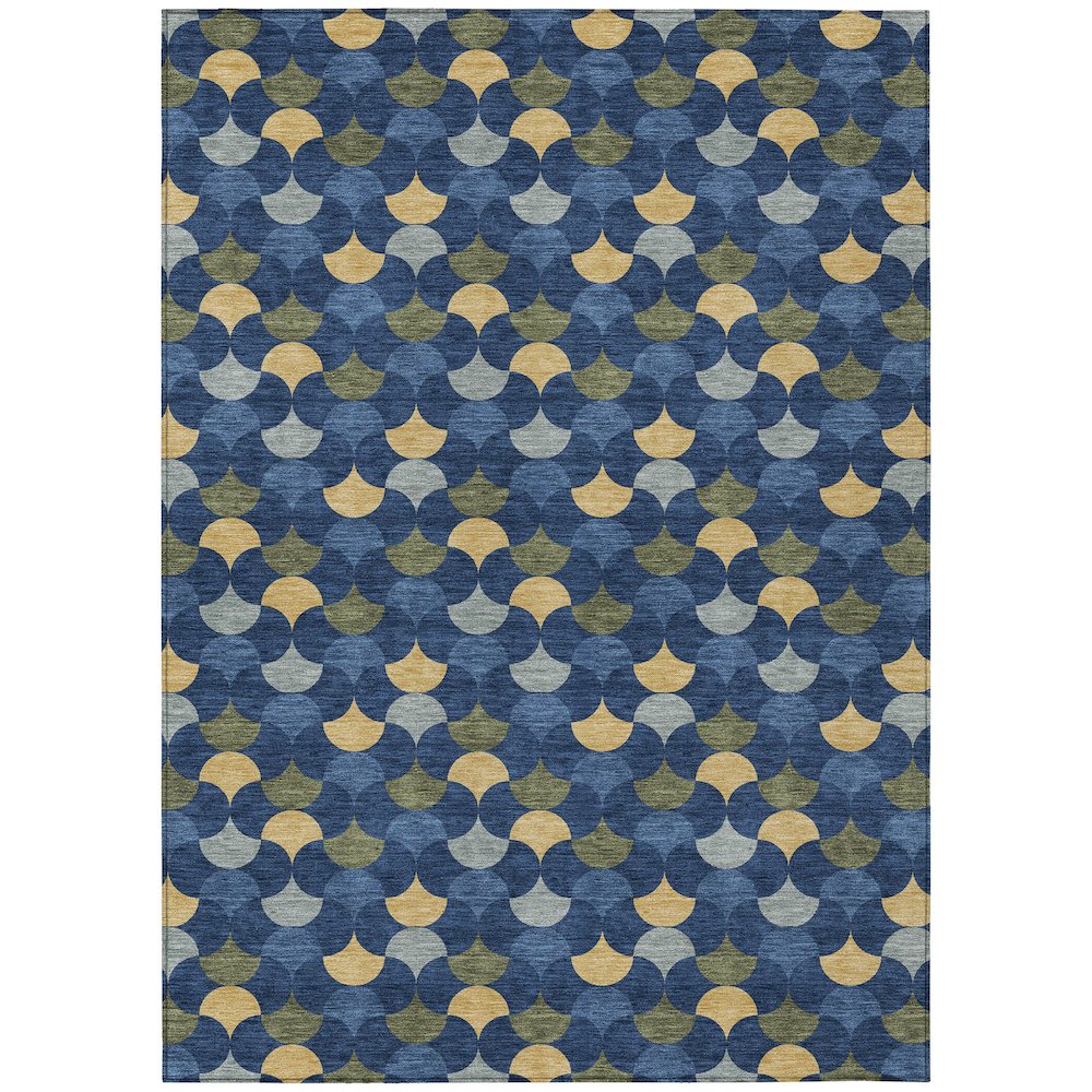 Machine Washable Indoor/Outdoor Chantille ACN2568 Blue 10' x 14' Rug. Picture 1