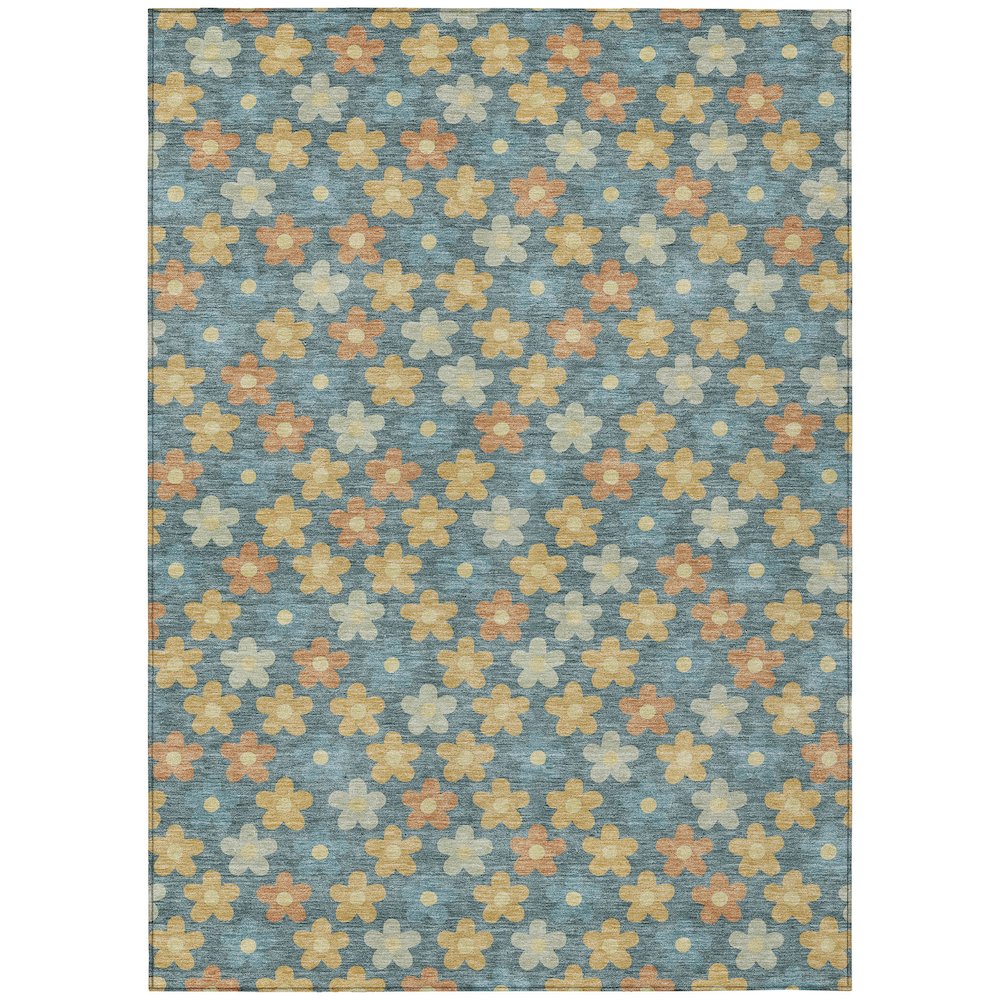 Machine Washable Indoor/Outdoor Chantille ACN2569 Teal 10' x 14' Rug. Picture 1