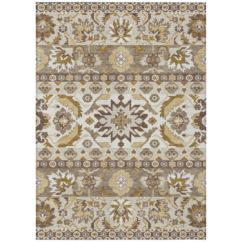 Machine Washable Indoor/Outdoor Chantille ACN2583 Brown 10' x 14' Rug. Picture 1