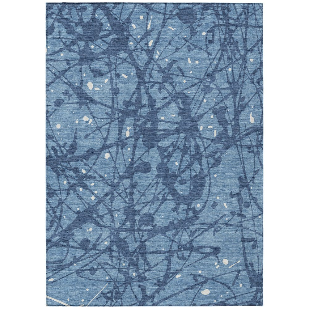 Machine Washable Indoor/Outdoor Chantille ACN2597 Blue 10' x 14' Rug. Picture 1