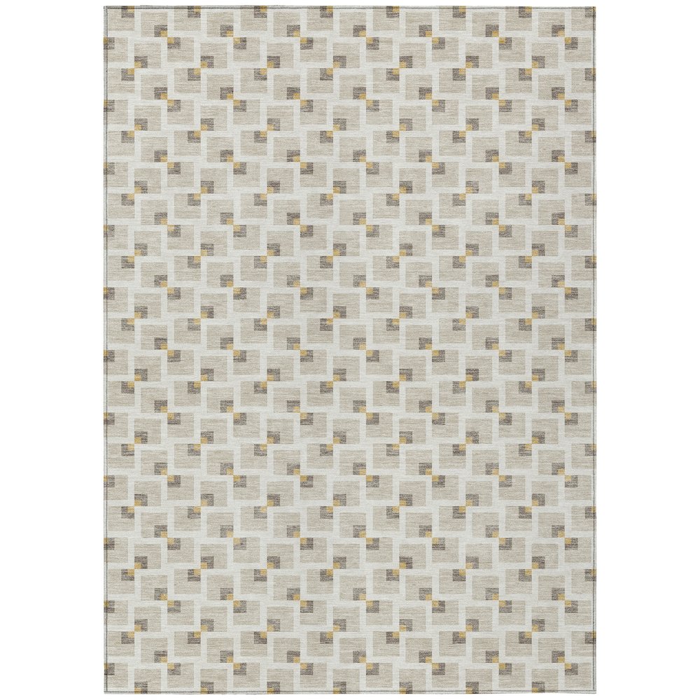 Machine Washable Indoor/Outdoor Chantille ACN2602 Brown 10' x 14' Rug. Picture 1