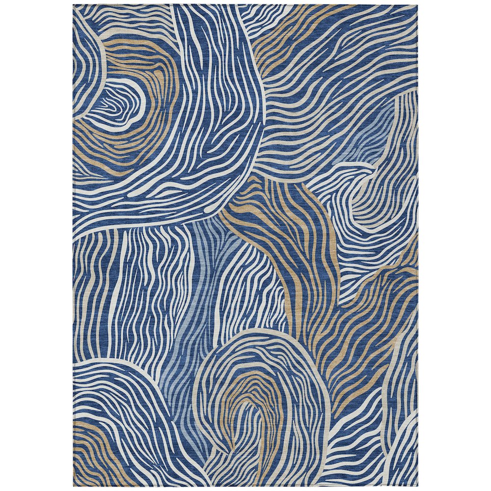 Machine Washable Indoor/Outdoor Chantille ACN2603 Blue 10' x 14' Rug. Picture 1