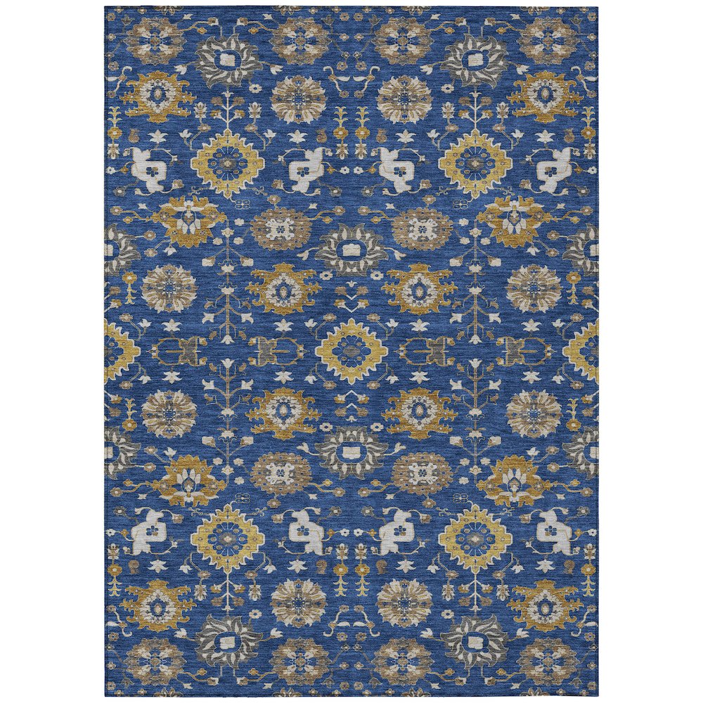 Machine Washable Indoor/Outdoor Chantille ACN2610 Blue 10' x 14' Rug. Picture 1