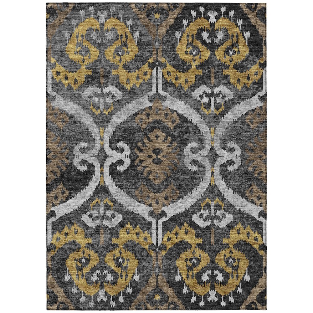 Machine Washable Indoor/Outdoor Chantille ACN2614 Black 10' x 14' Rug. Picture 1