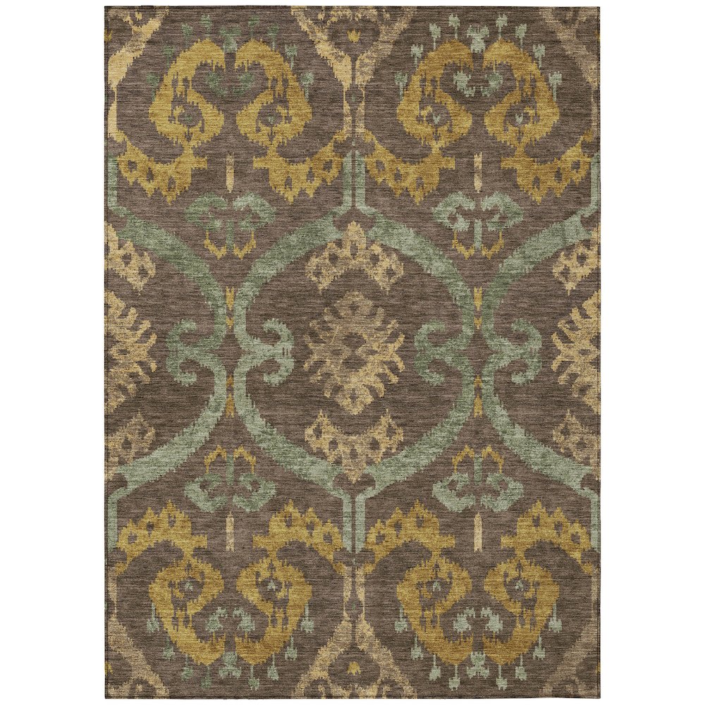 Machine Washable Indoor/Outdoor Chantille ACN2614 Brown 10' x 14' Rug. Picture 1