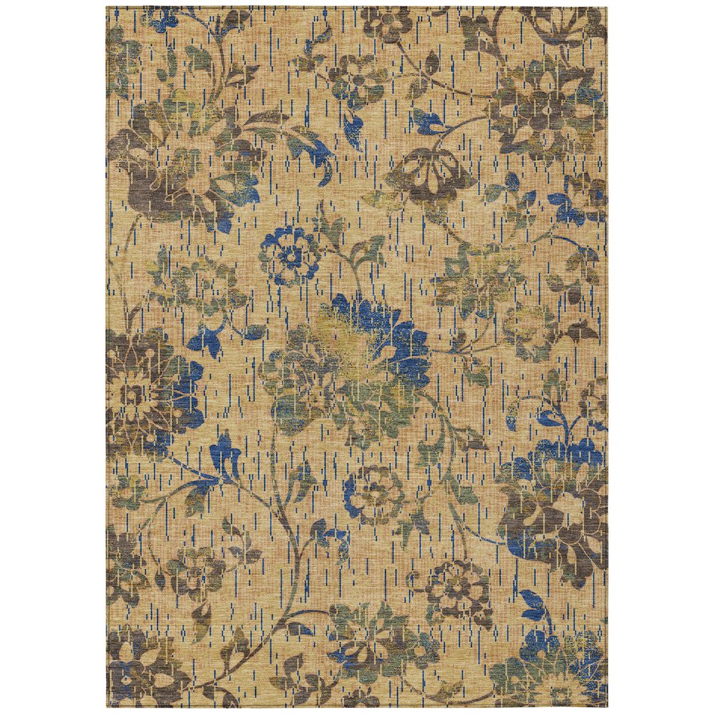 Machine Washable Indoor/Outdoor Chantille ACN2616 Gold 10' x 14' Rug. Picture 1