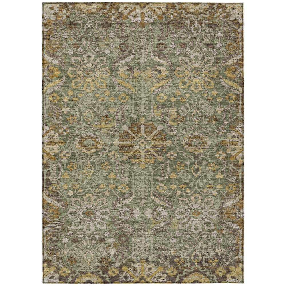 Machine Washable Indoor/Outdoor Chantille ACN2617 Green 10' x 14' Rug. Picture 1