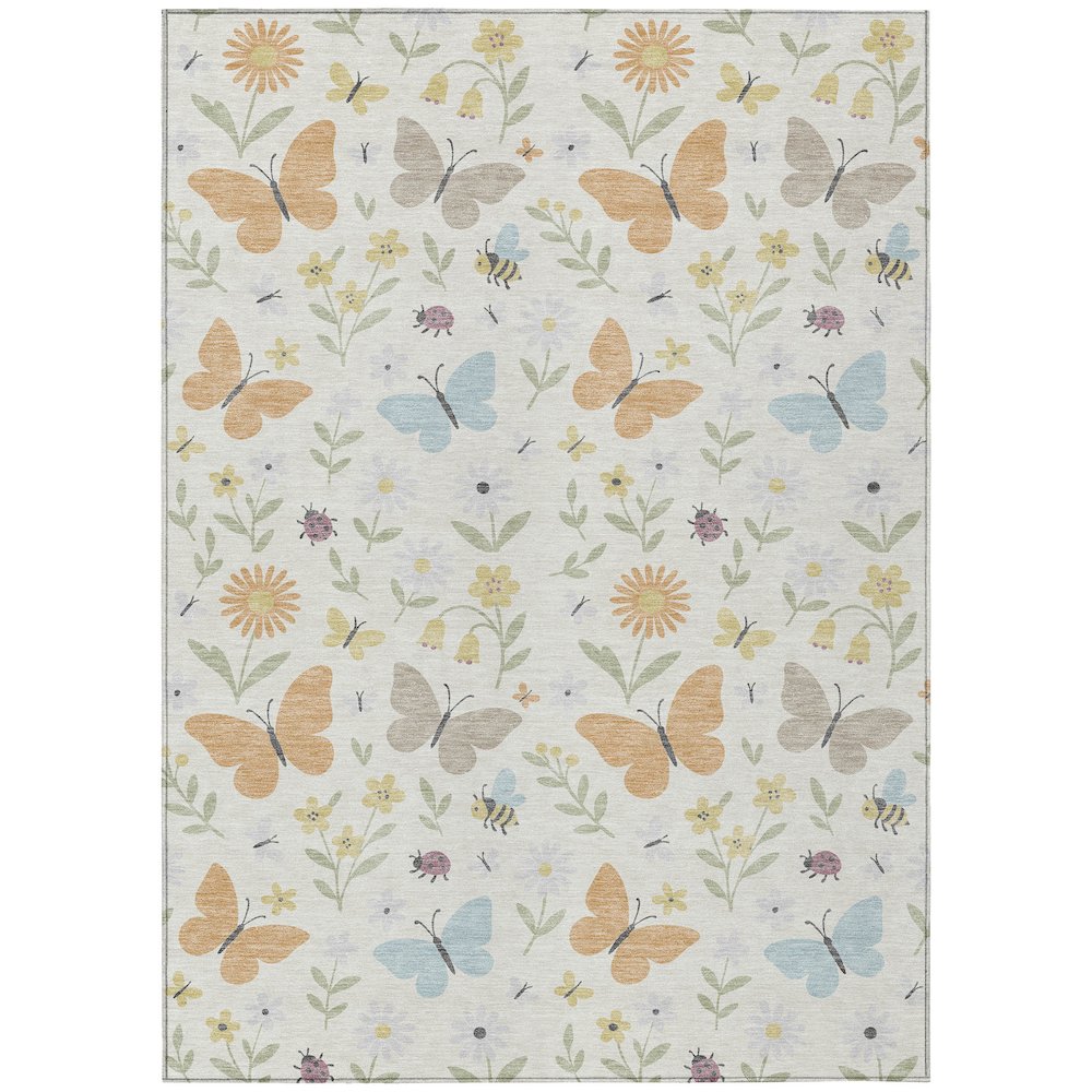 Machine Washable Indoor/Outdoor Chantille ACN2618 Ivory 10' x 14' Rug. Picture 1