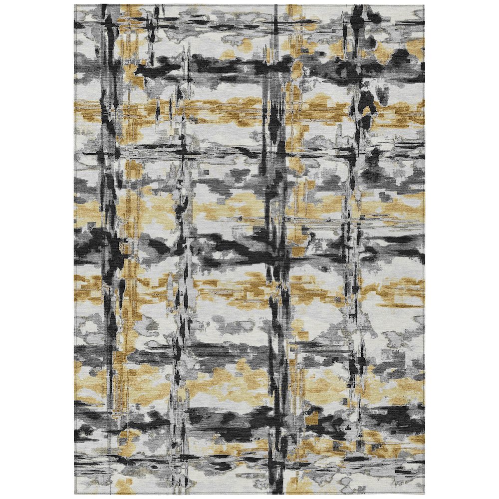 Machine Washable Indoor/Outdoor Chantille ACN2627 Gray 10' x 14' Rug. Picture 1