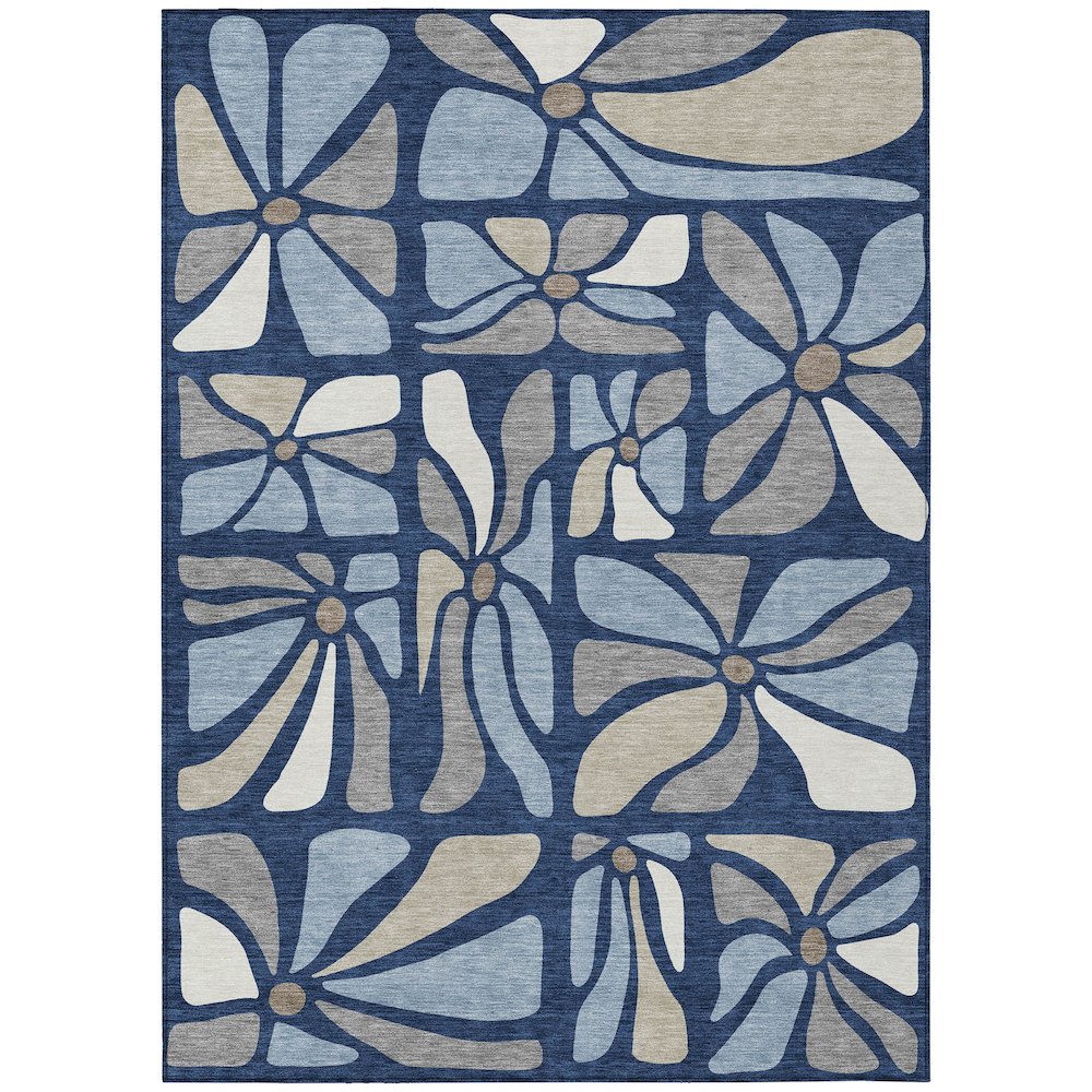 Machine Washable Indoor/Outdoor Chantille ACN2630 Blue 10' x 14' Rug. Picture 1