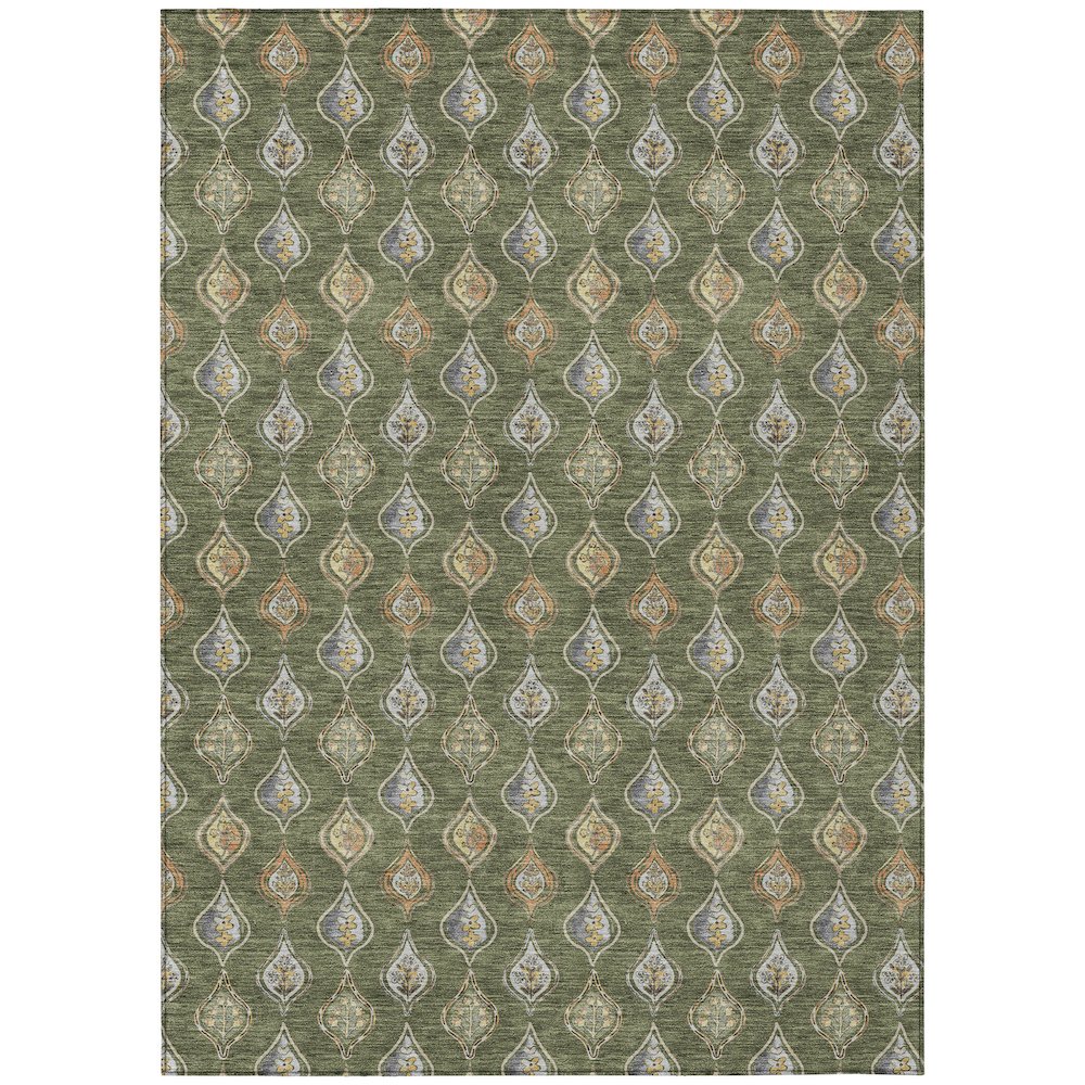 Machine Washable Indoor/Outdoor Chantille ACN2632 Green 10' x 14' Rug. Picture 1