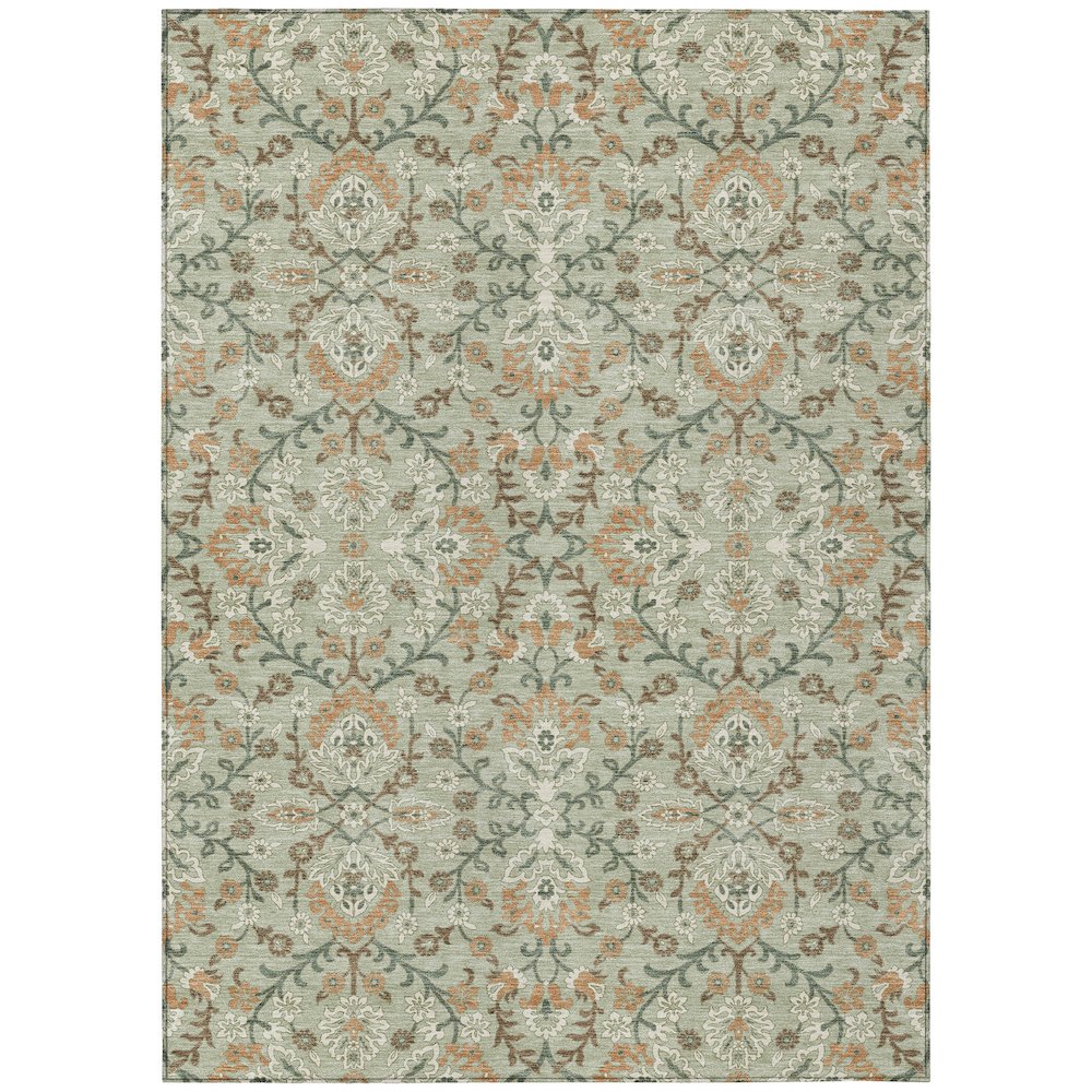 Machine Washable Indoor/Outdoor Chantille ACN2634 Green 10' x 14' Rug. Picture 1