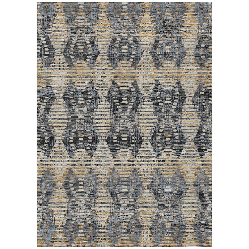 Machine Washable Indoor/Outdoor Chantille ACN2640 Black 10' x 14' Rug. Picture 1