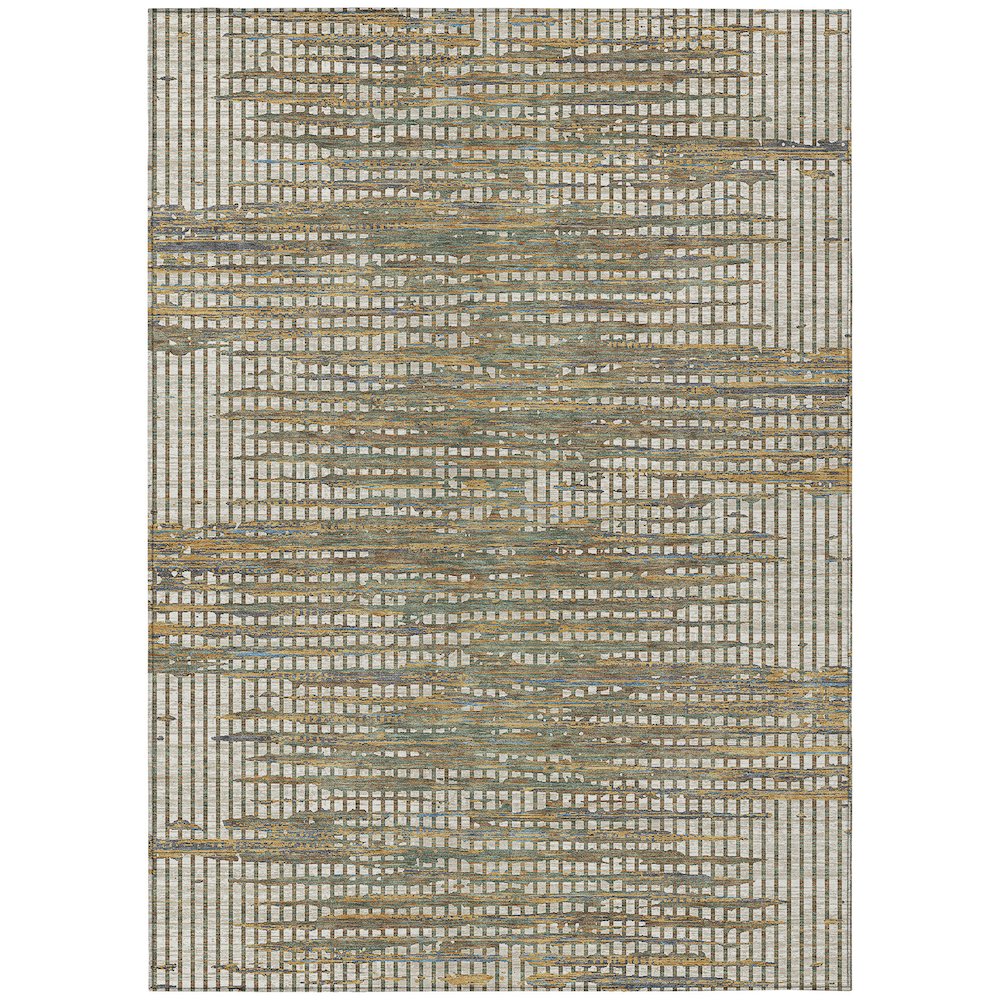 Machine Washable Indoor/Outdoor Chantille ACN2642 Brown 10' x 14' Rug. Picture 1