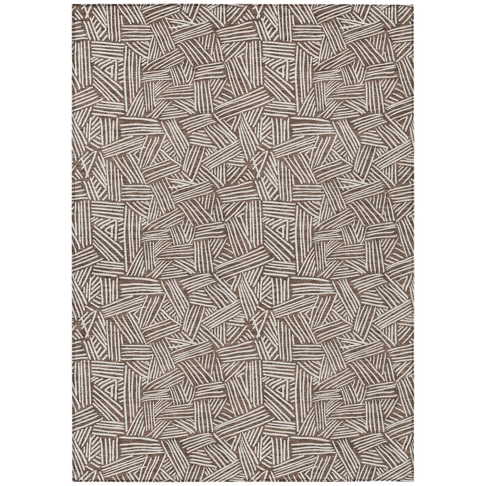 Machine Washable Indoor/Outdoor Chantille ACN2648 Brown 10' x 14' Rug. Picture 1