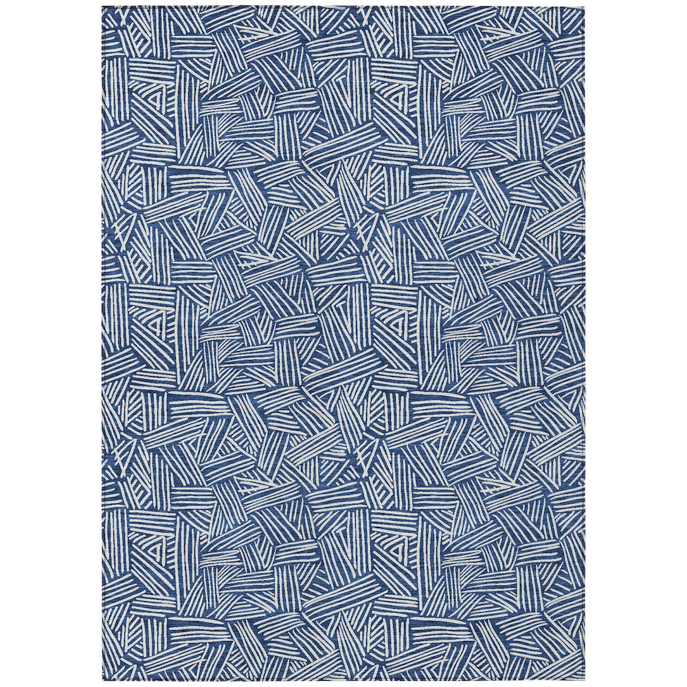 Machine Washable Indoor/Outdoor Chantille ACN2648 Blue 10' x 14' Rug. Picture 1