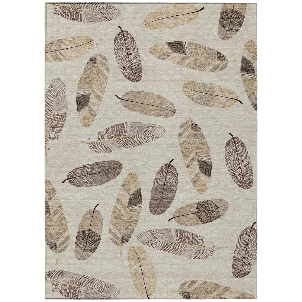 Machine Washable Indoor/Outdoor Chantille ACN2649 Brown 10' x 14' Rug. Picture 1