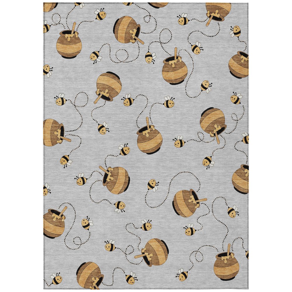 Machine Washable Indoor/Outdoor Chantille ACN2650 Gray 10' x 14' Rug. Picture 1