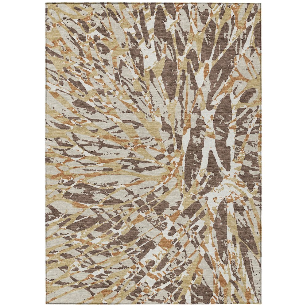 Machine Washable Indoor/Outdoor Chantille ACN2651 Brown 10' x 14' Rug. Picture 1