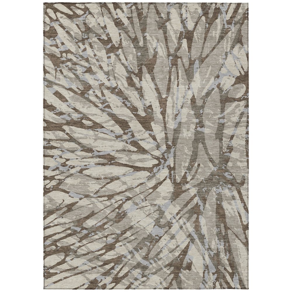 Machine Washable Indoor/Outdoor Chantille ACN2651 Brown 10' x 14' Rug. Picture 1