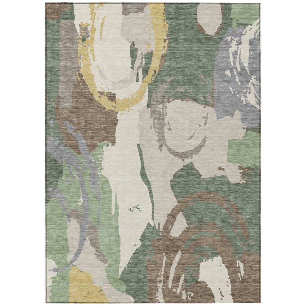 Machine Washable Indoor/Outdoor Chantille ACN2652 Green 10' x 14' Rug. Picture 1