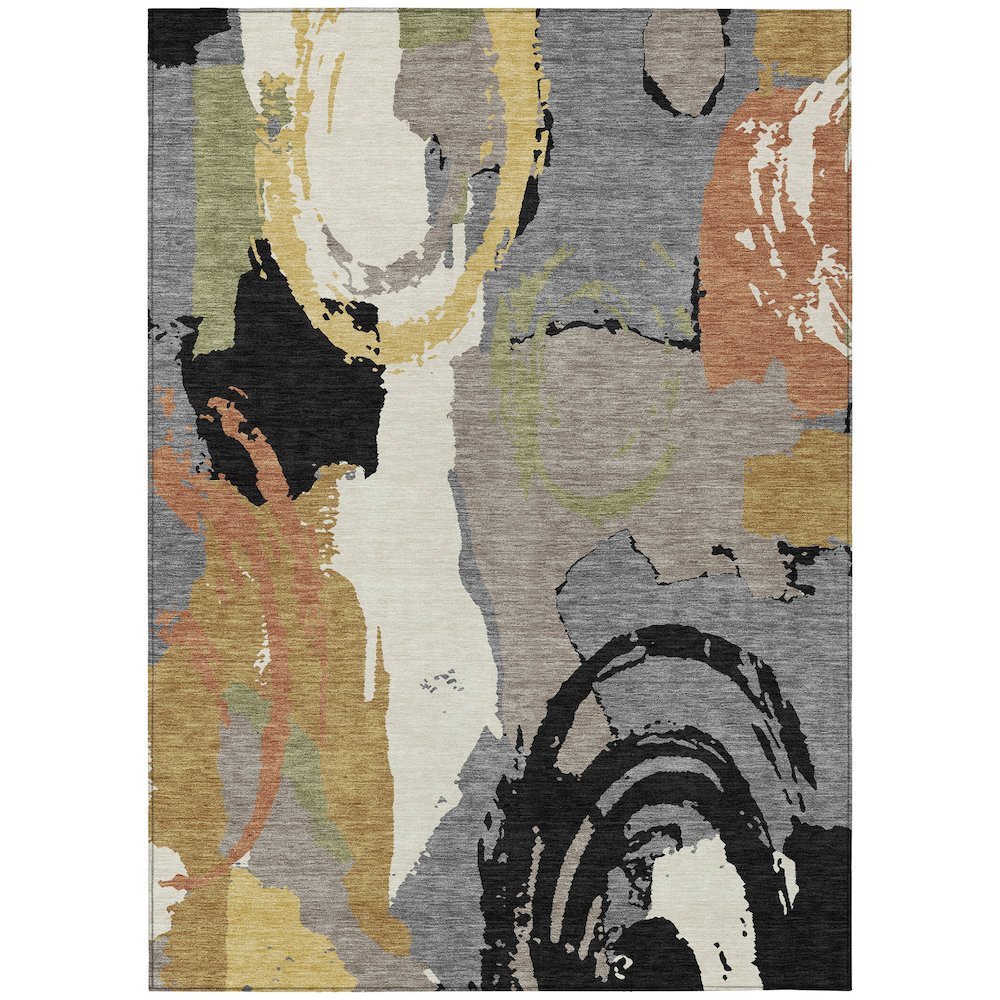 Machine Washable Indoor/Outdoor Chantille ACN2652 Gray 10' x 14' Rug. Picture 1