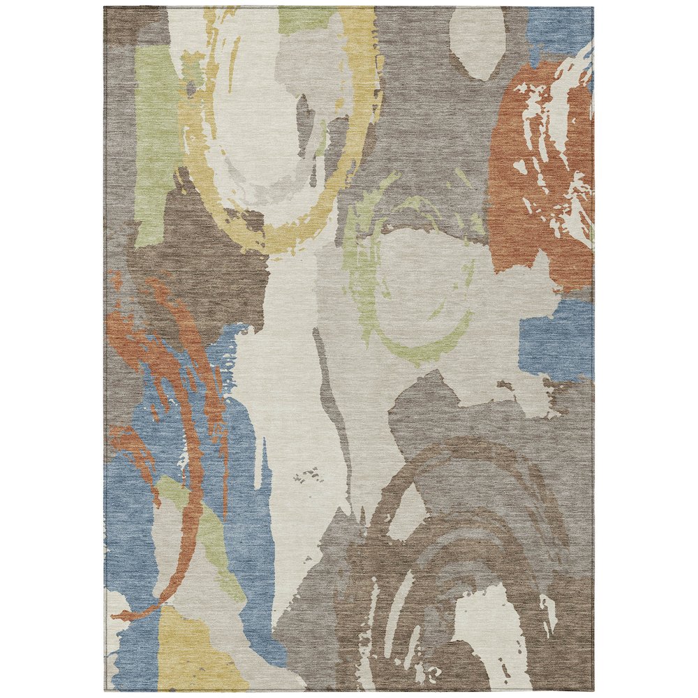 Machine Washable Indoor/Outdoor Chantille ACN2652 Brown 10' x 14' Rug. Picture 1