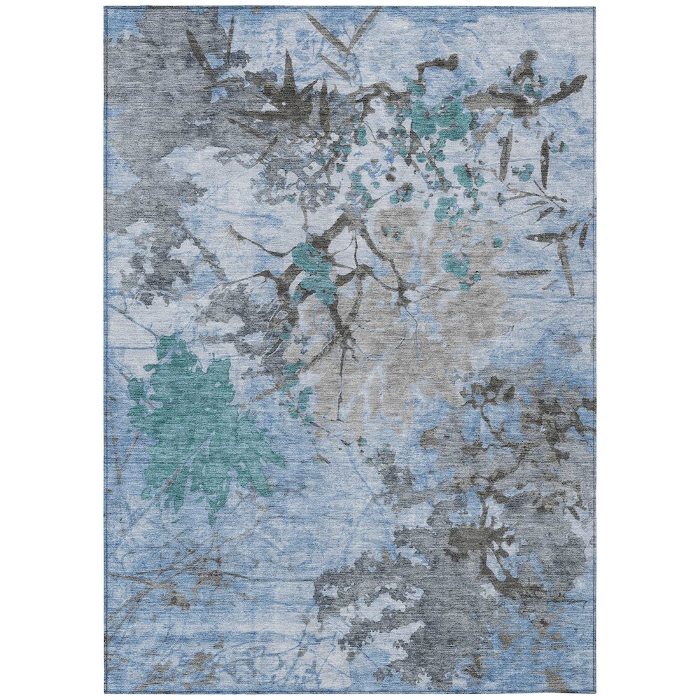 Machine Washable Indoor/Outdoor Chantille ACN2654 Blue 10' x 14' Rug. Picture 1