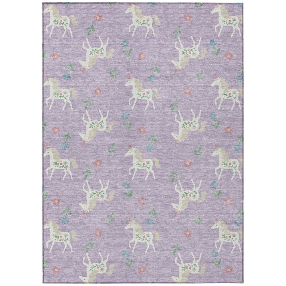Machine Washable Indoor/Outdoor Chantille ACN2657 Purple 10' x 14' Rug. Picture 1