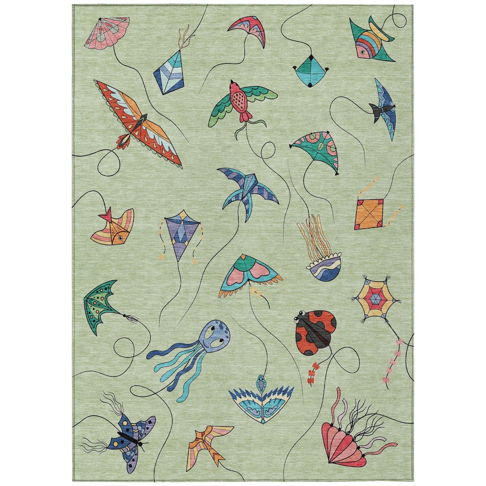 Machine Washable Indoor/Outdoor Chantille ACN2659 Green 10' x 14' Rug. Picture 1