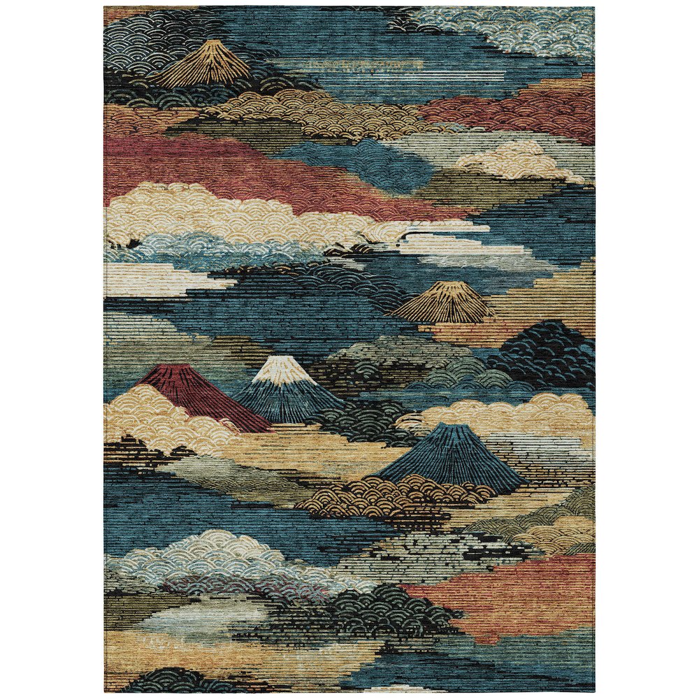 Machine Washable Indoor/Outdoor Chantille ACN2660 Black 10' x 14' Rug. Picture 1