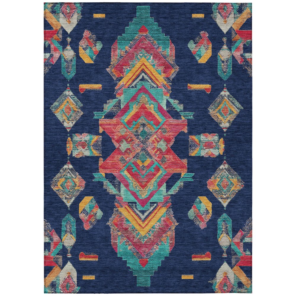 Machine Washable Indoor/Outdoor Chantille ACN2661 Blue 10' x 14' Rug. Picture 1