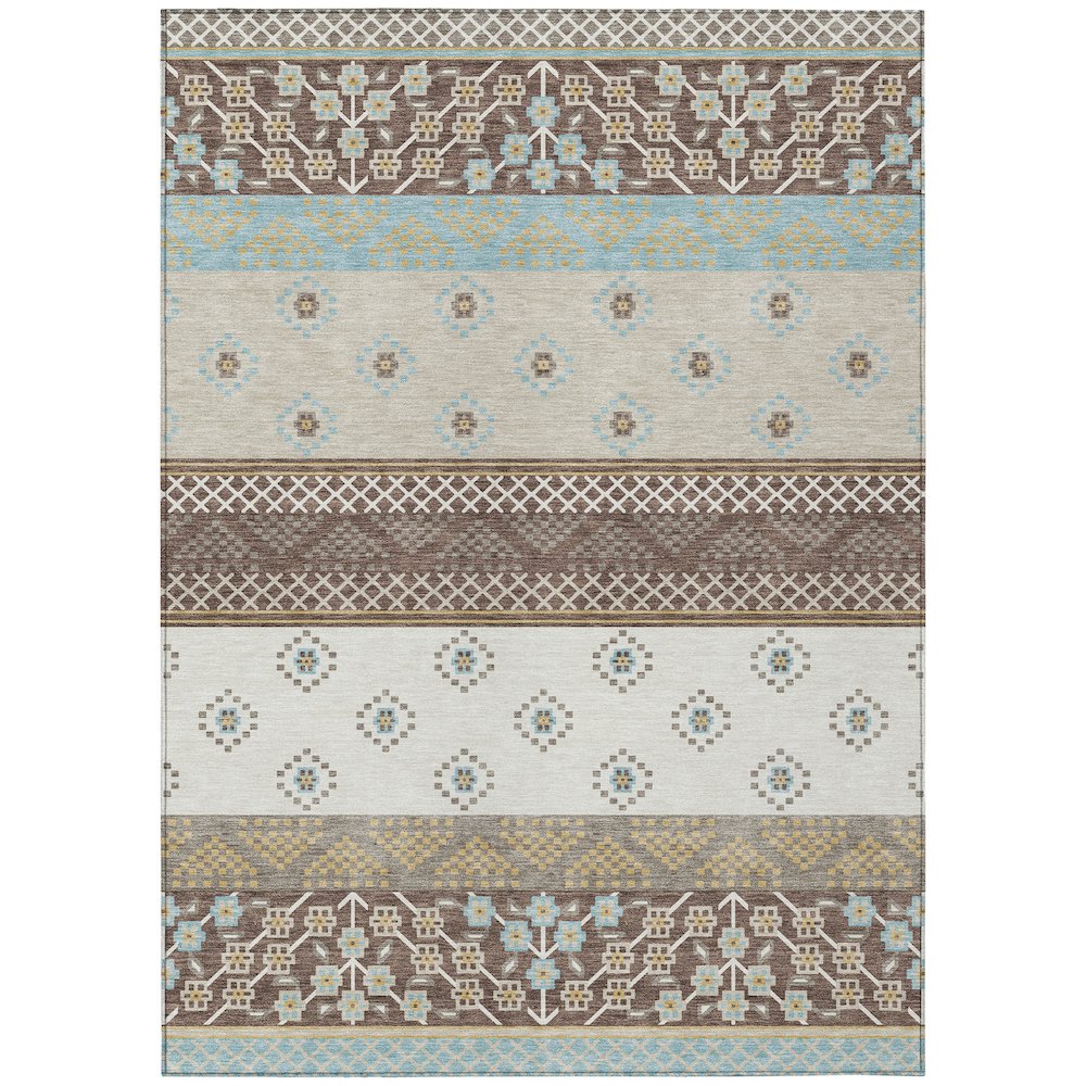 Machine Washable Indoor/Outdoor Chantille ACN2662 Brown 10' x 14' Rug. Picture 1