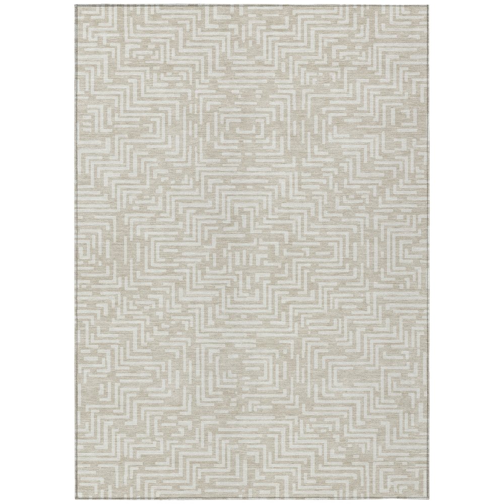 Machine Washable Indoor/Outdoor Chantille ACN2664 Brown 10' x 14' Rug. Picture 1