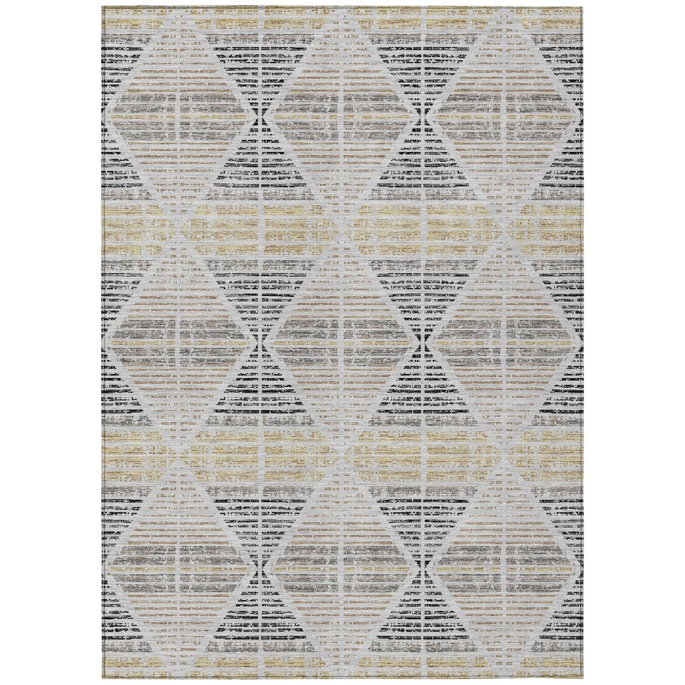Machine Washable Indoor/Outdoor Chantille ACN2671 Gray 10' x 14' Rug. Picture 1