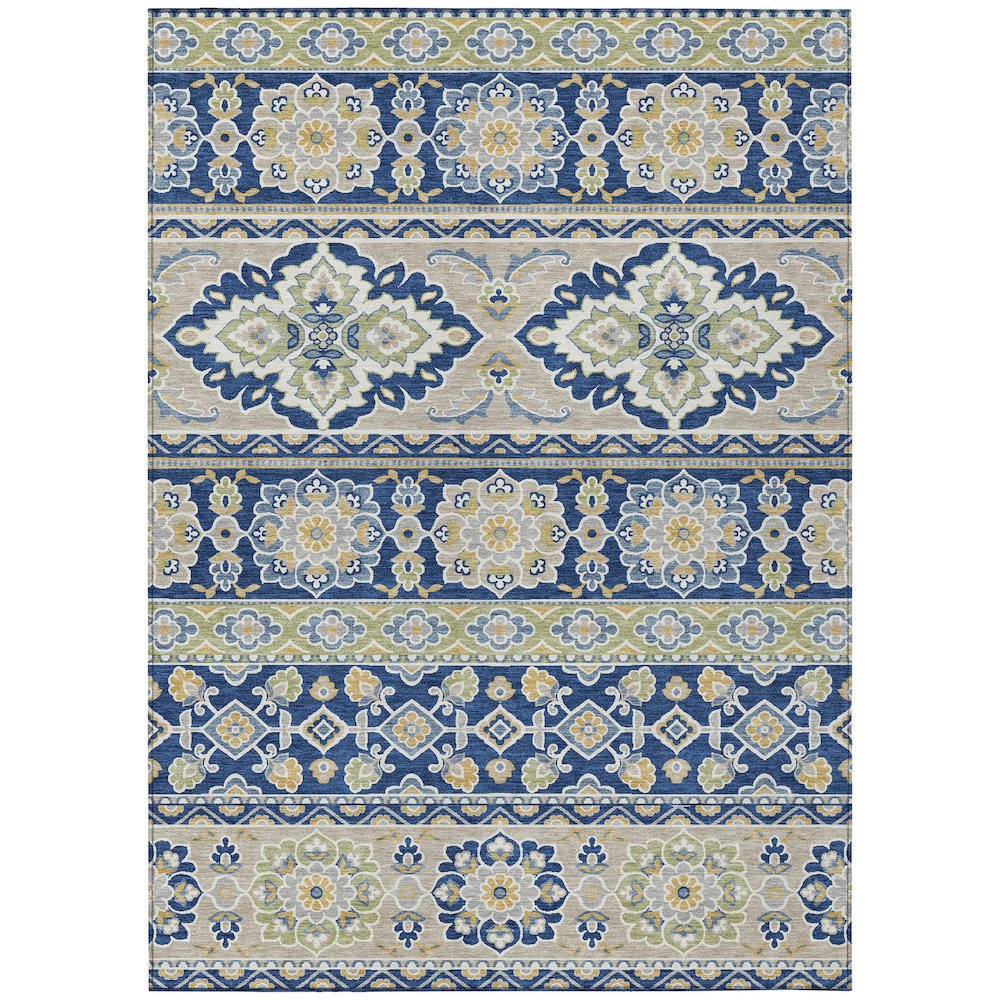 Machine Washable Indoor/Outdoor Chantille ACN2677 Blue 10' x 14' Rug. Picture 1