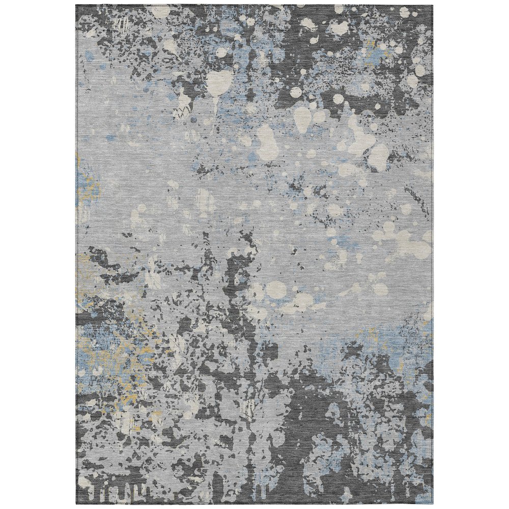 Machine Washable Indoor/Outdoor Chantille ACN2679 Gray 10' x 14' Rug. Picture 1