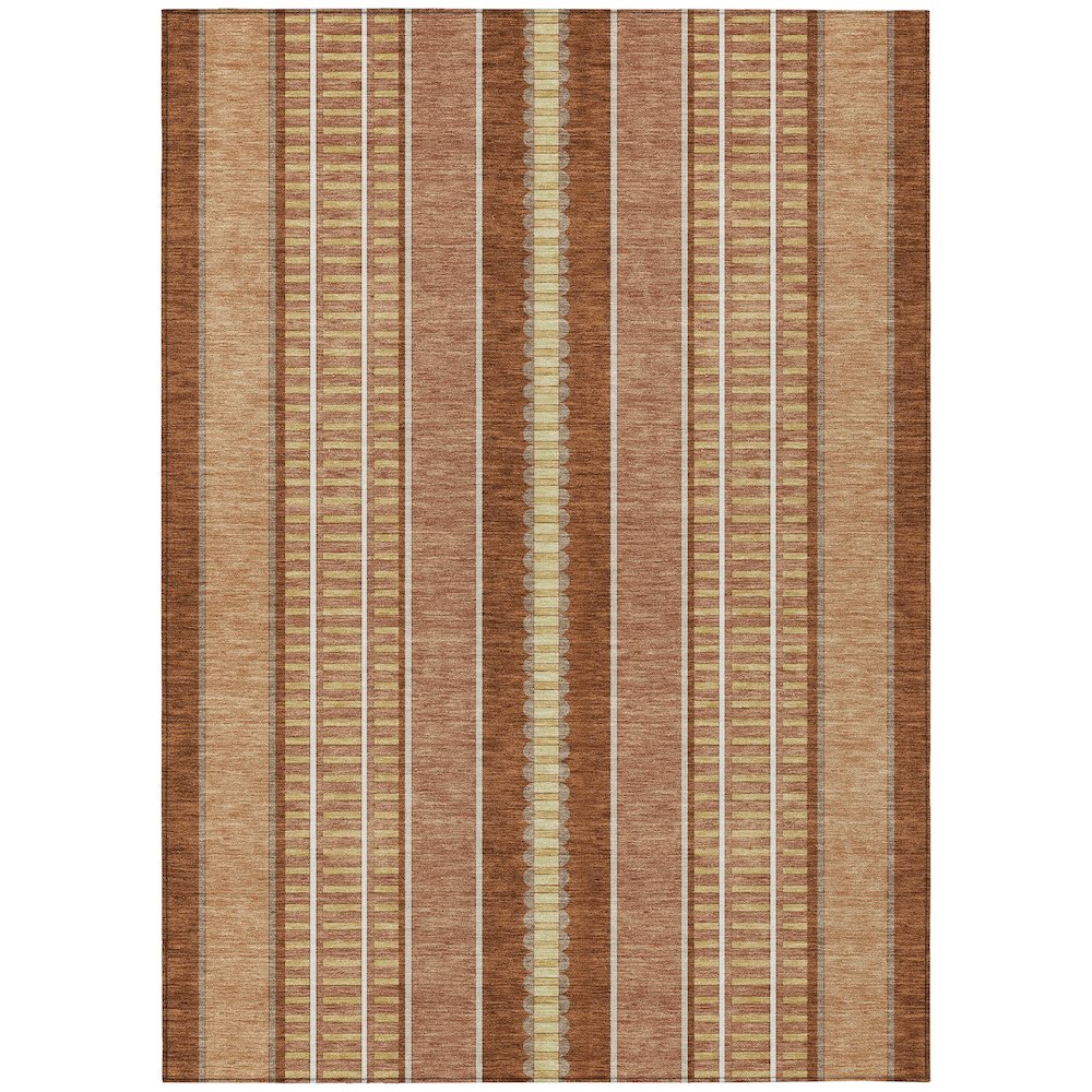 Machine Washable Indoor/Outdoor Chantille ACN2681 Orange 10' x 14' Rug. Picture 1