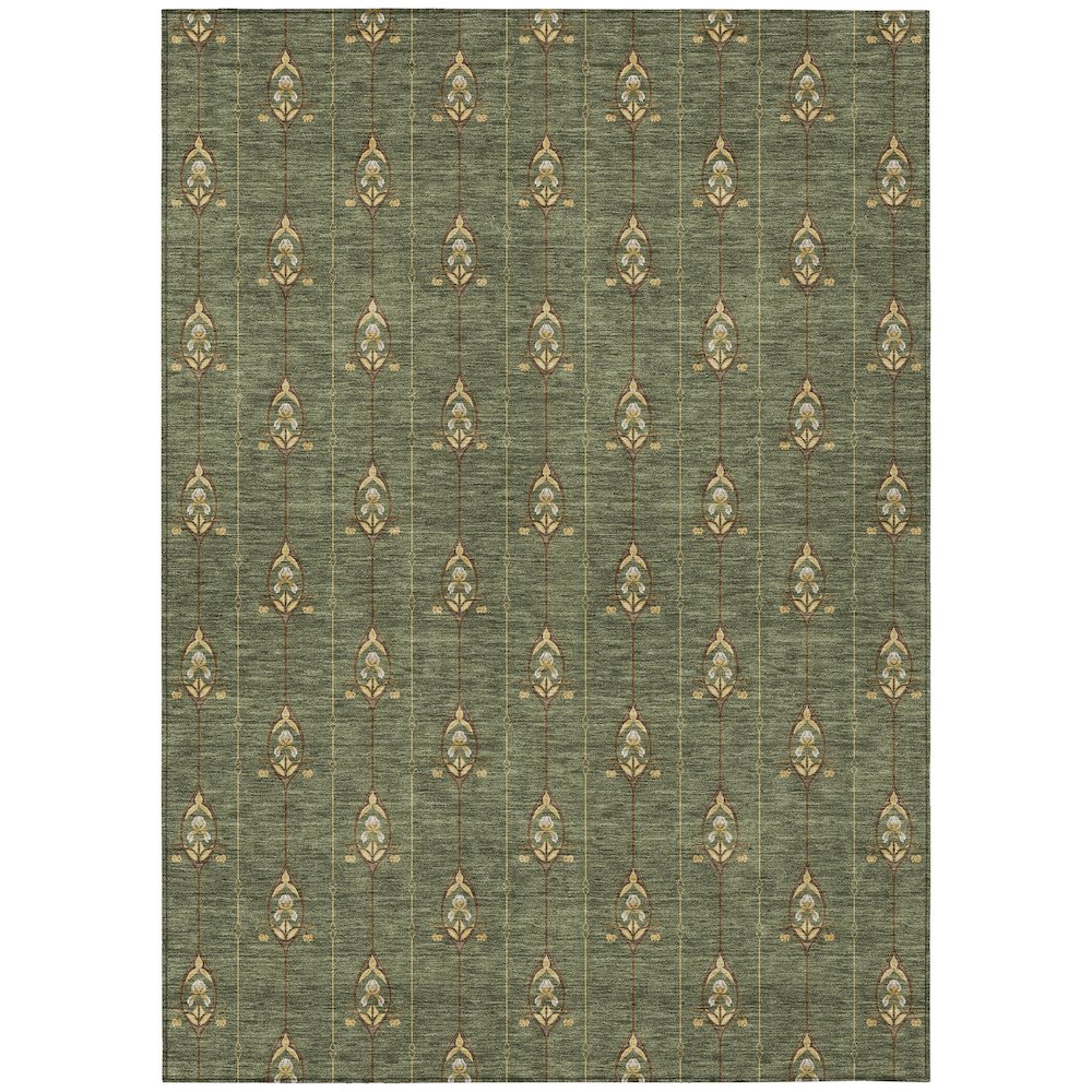 Machine Washable Indoor/Outdoor Chantille ACN2691 Green 10' x 14' Rug. Picture 1