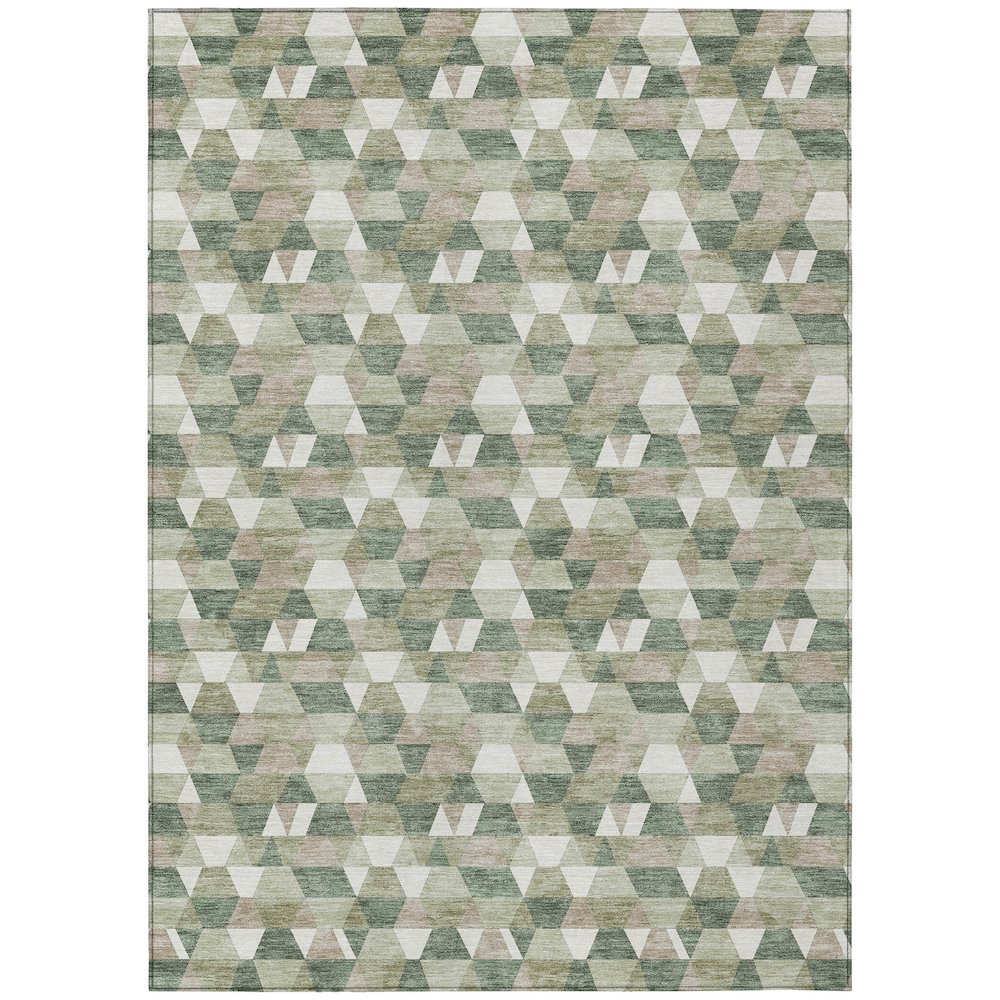 Machine Washable Indoor/Outdoor Chantille ACN2694 Green 10' x 14' Rug. Picture 1